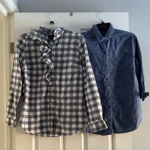 Set up two banana republic button-down shirts